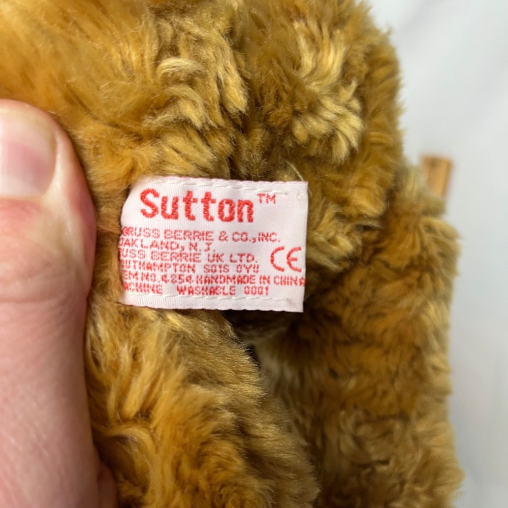 Russ Berrie Sutton Teddy Bear Golden Brown Plush Stuffed & Jointed - Picture 3 of 6